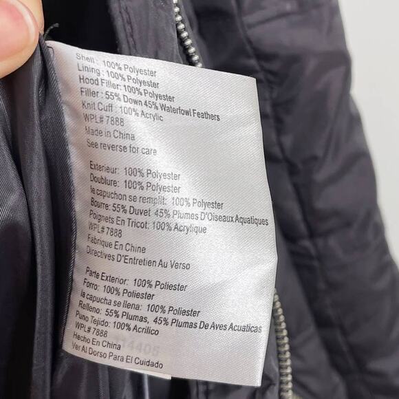 Michael Michael Kors Quilted Parka Jacket XSmall XS Hooded Charcoal Gray Womens - Picture 11 of 11